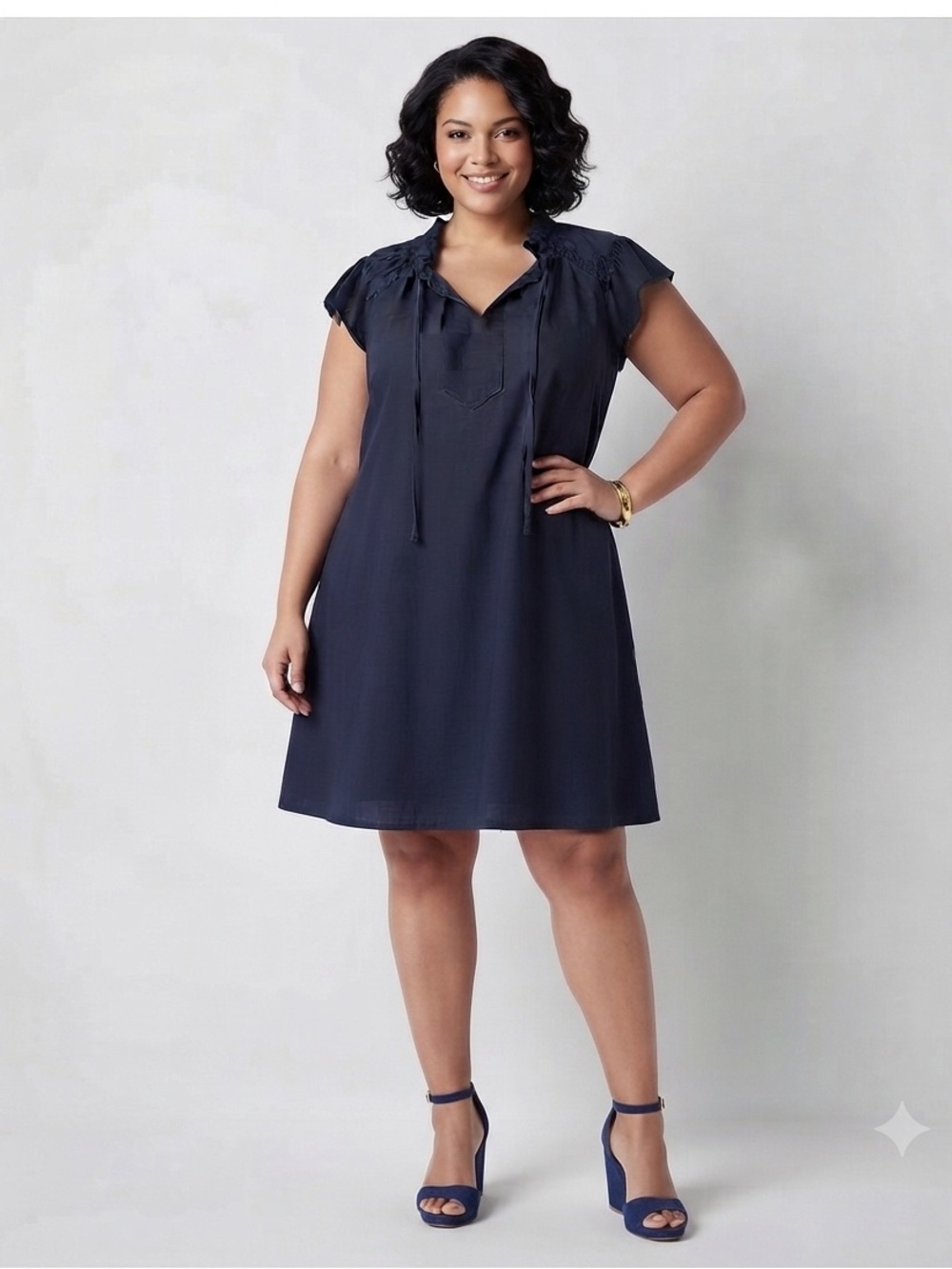 Robbie Bee Womens Plus Short Sleeve Shift Dress